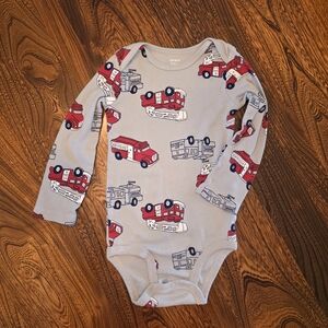 Carter's Fire Truck Bodysuit Long sleeve 24mo